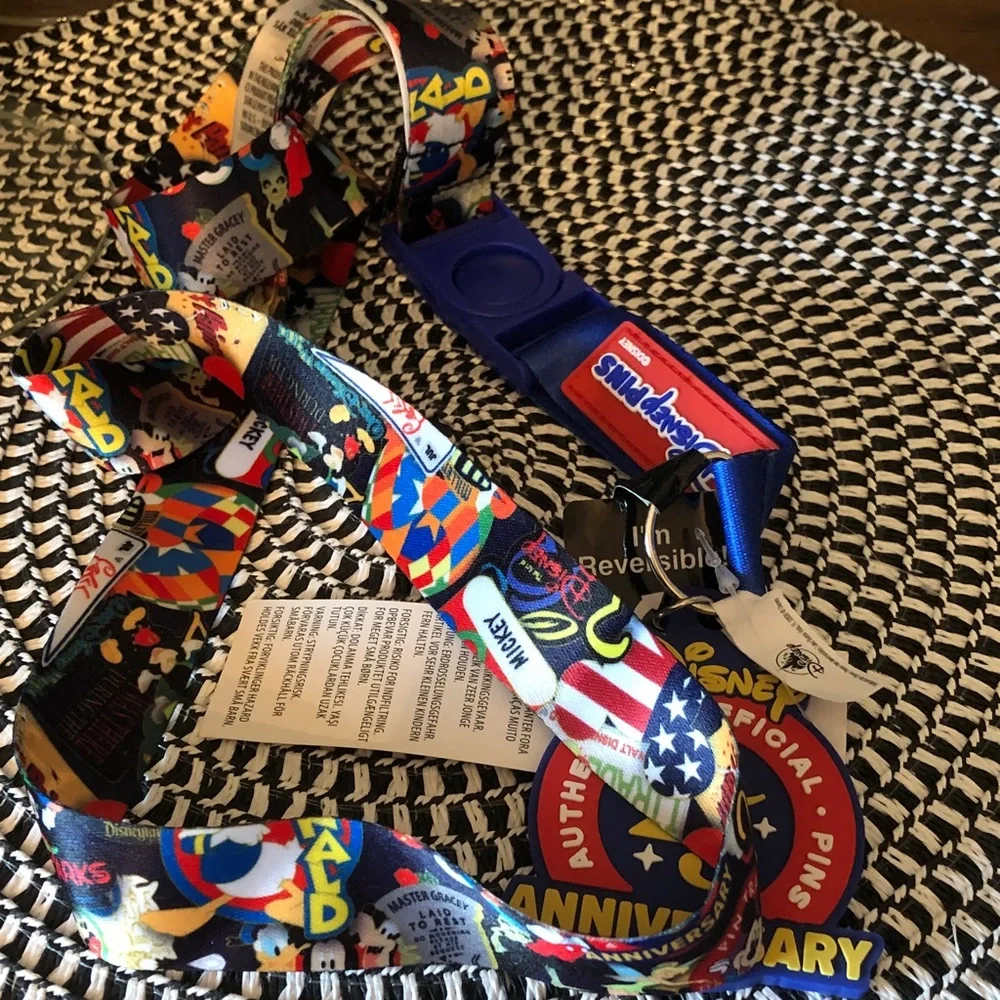 Authentic New with tag. Disney Multicolor Mickey Mouse Pin Lanyard